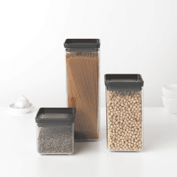 Image showing the Tasty+ Square Canisters Set of 4, Dark Grey product.