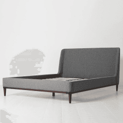 Image showing the Bed 02 Linen King Size Frame, Stone product.