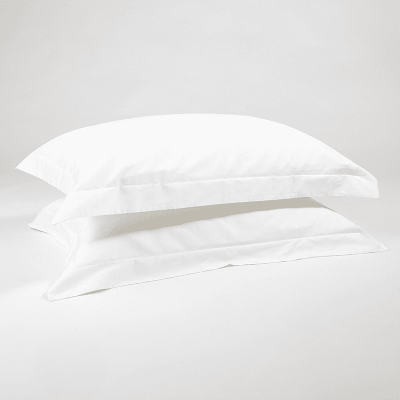 The Edged 300 Thread Count Oxford Border Pair of Pillowcases, Standard, White