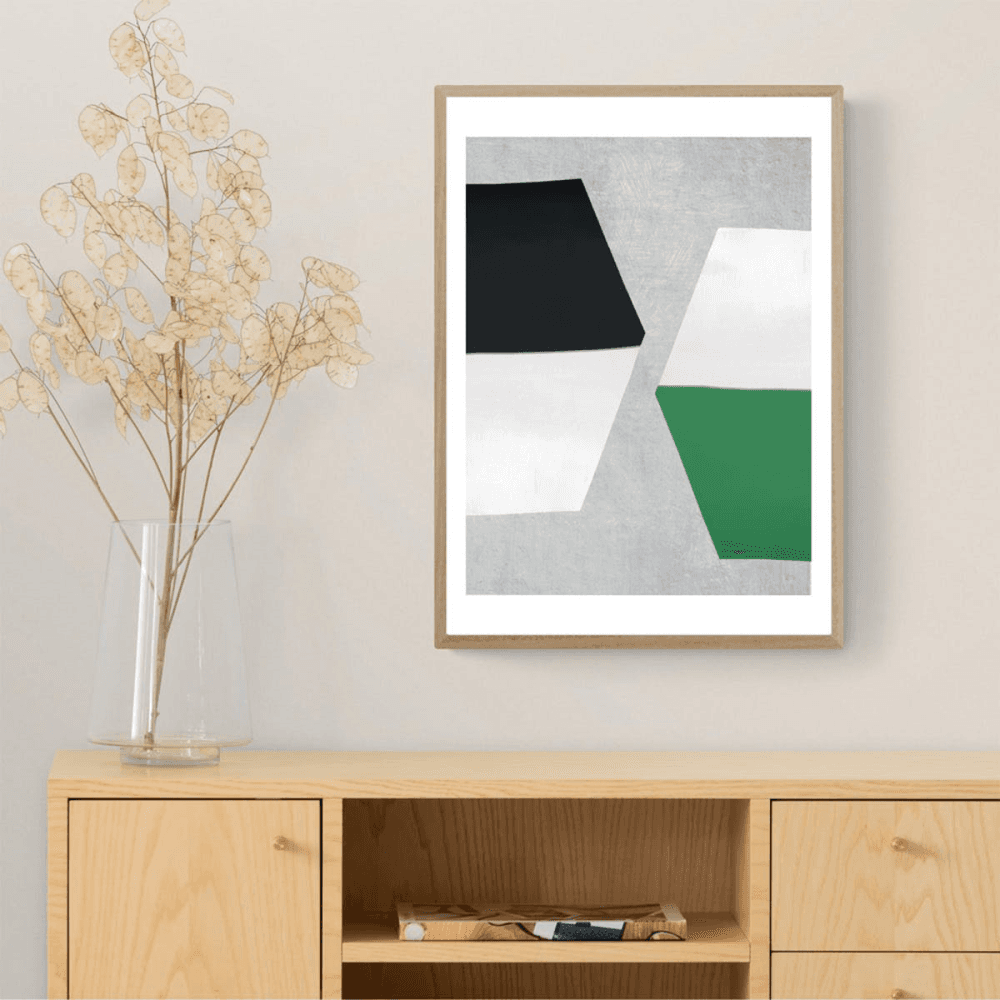 Seventy Tree, Hex Framed Art Print, Beige/ Natural