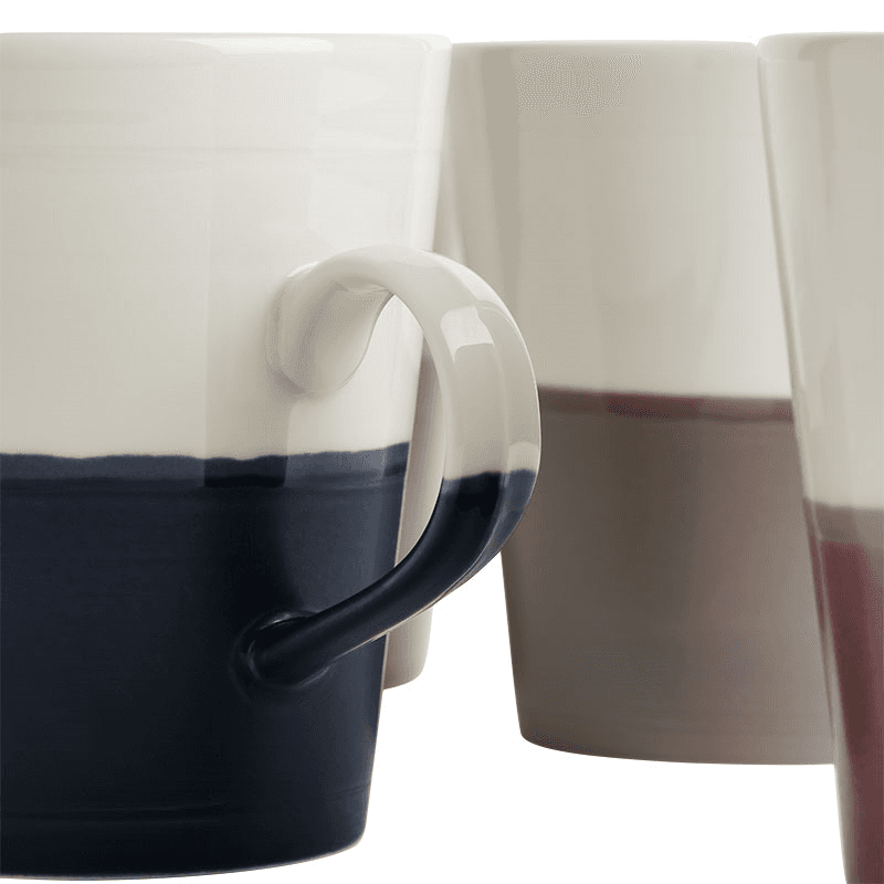 Coffee Studio Set of 4 grande mugs, 560ml, White/Grey