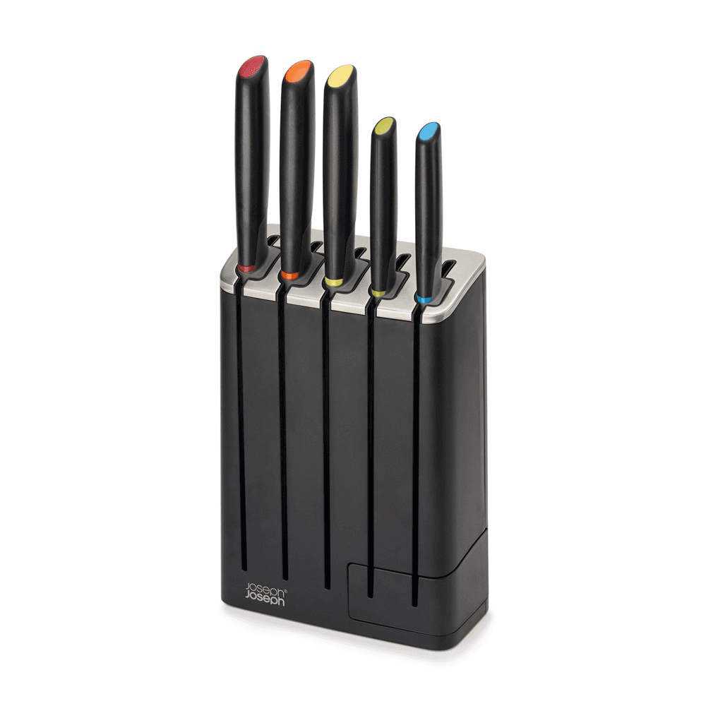 Elevate 5 Piece Knife Slim Block, Multicolour