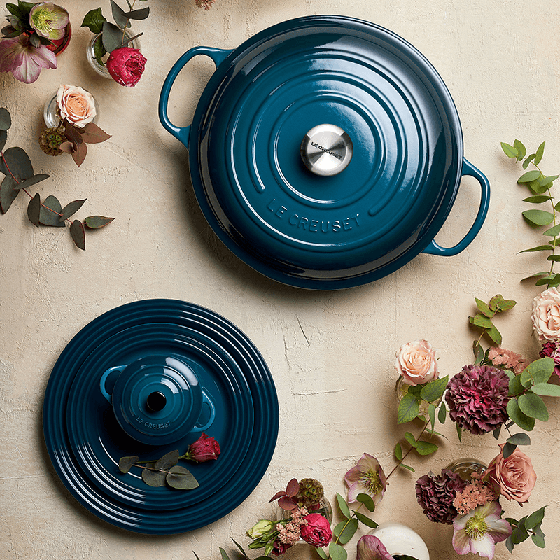 Signature Cast Iron Shallow Casserole, 30cm, Deep Teal