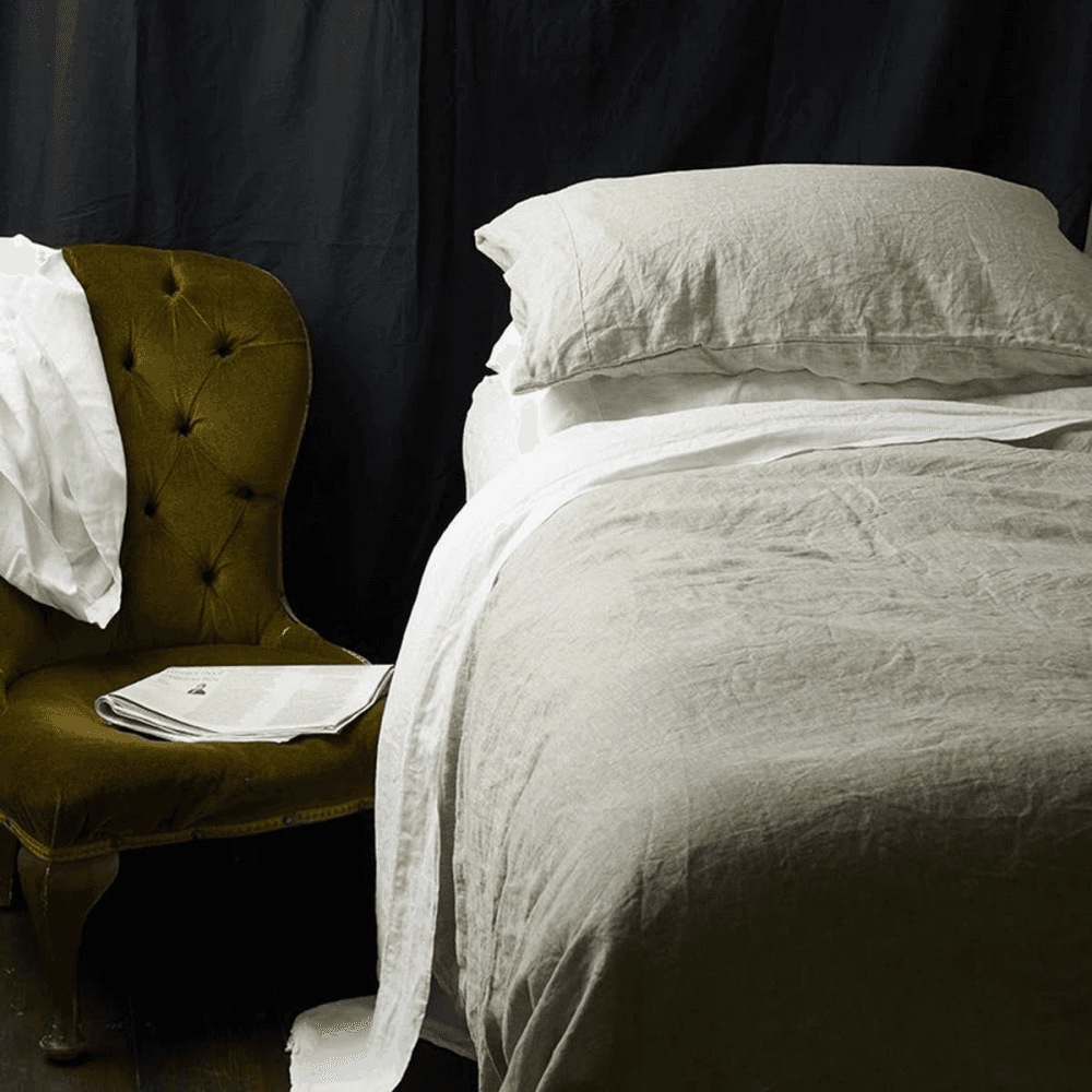 Linen Duvet Cover, Double, Oatmeal