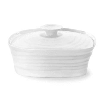 Image showing the Ceramics Covered butter dish, 15.5 x 12cm, White product.