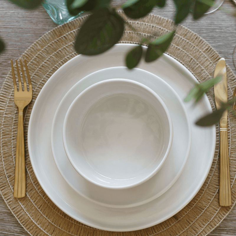 Camberlie 12 Piece Porcelain Dinnerware Set, White