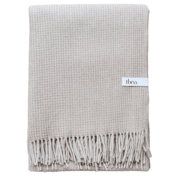 Image showing the Recycled Wool Blanket, 145 x 190cm, Camel Waffle product.