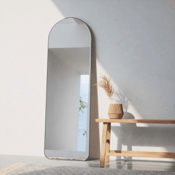 Image showing the Hubba Arched Leaning Mirror, 51 x 157 cm, Titanium product.