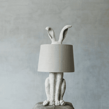 Image showing the Hetty Hare Table lamp, H76 x W24 x D39cm, Distressed White product.