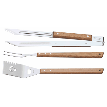 Image showing the 3 Piece BBQ Set, Brown/Silver product.