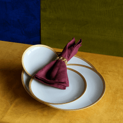 Image showing the Cuban Link Set of 4 Napkin Rings, D6cm, Gold product.