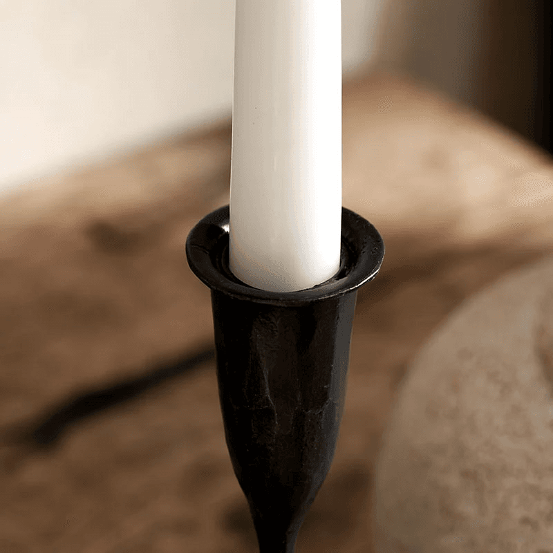Stanton Forged Dinner Candle Holder, H30cm, Black