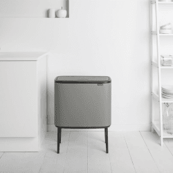 Image showing the Bo Recycling Bin with 3 Inner Buckets, Mineral Concrete Grey product.