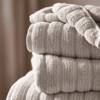 Image showing the Rib Hydrocotton Bath Sheet, 100 x 150cm, Oatmeal product.