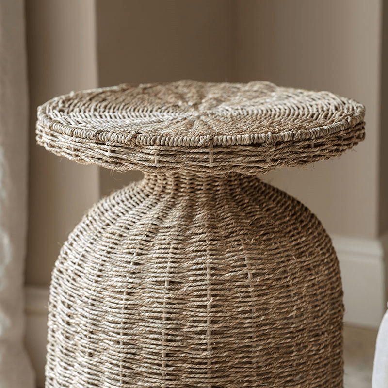Nish Side Table, Rattan