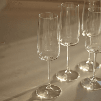 Image showing the Zero Set of 4 Champagne Glasses, 300ml product.