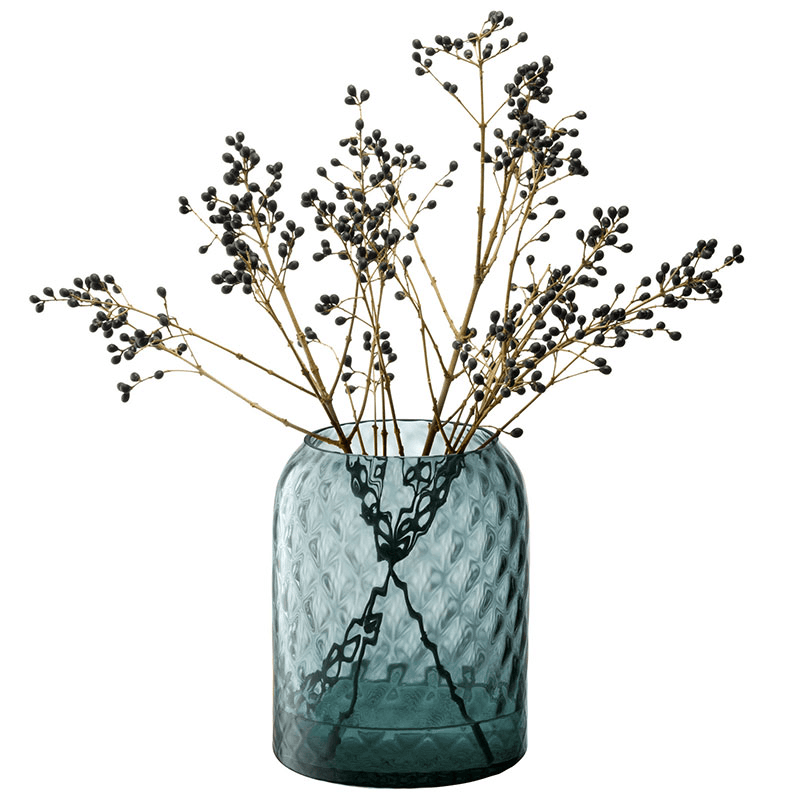 Dapple Vase/Lantern, H16cm, Water Blue