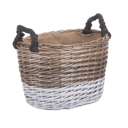 Image showing the Large Oval Triple Tone Chunky Storage Basket product.