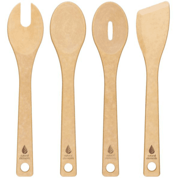 Image showing the Natural Elements Eco-Friendly Wood Fibre Four Piece Utensil Set product.