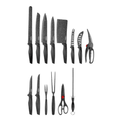 Image showing the 24 Piece Stone Coated Knife Set, Black product.