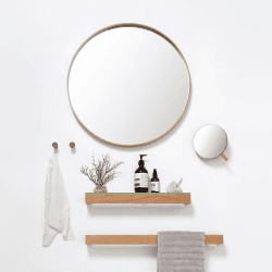 Image showing the Glance -660 Round wall mirror, Dia66cm, Natural Oak product.