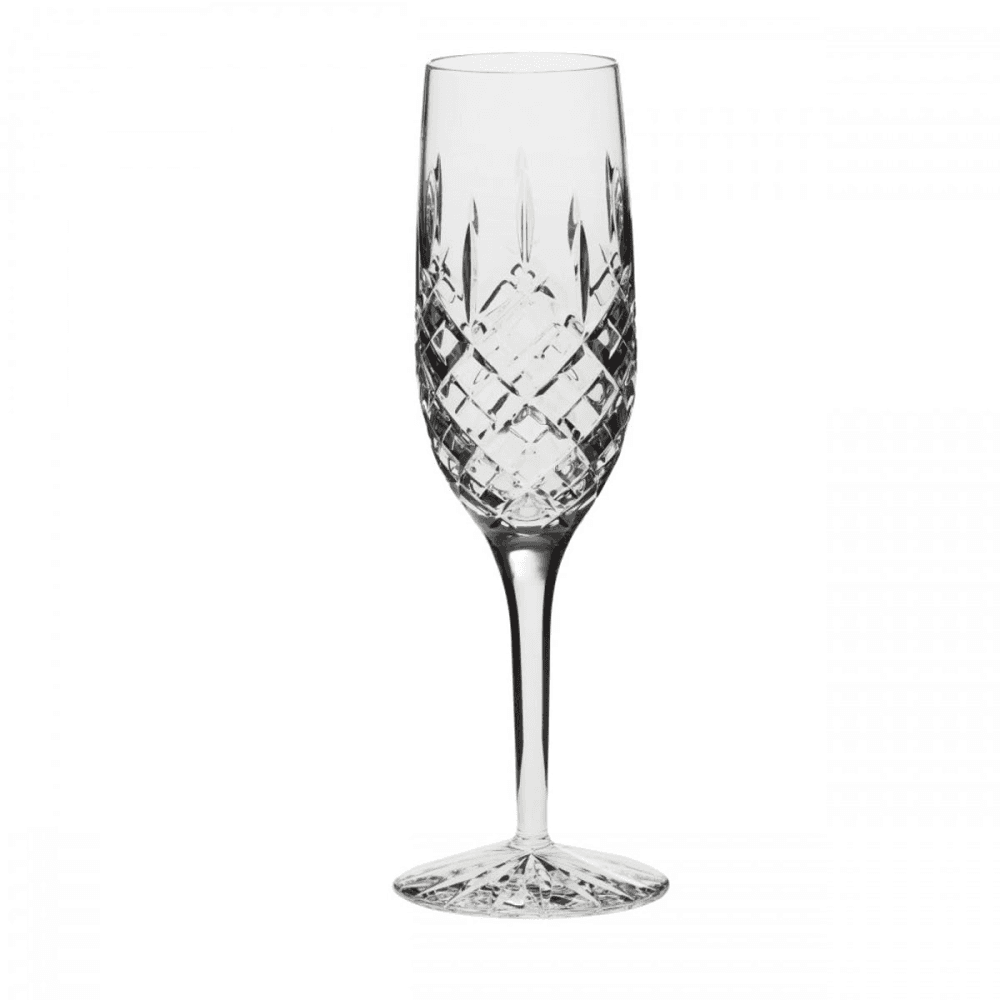 London Crystal Set of 6 Champagne Flutes, Clear