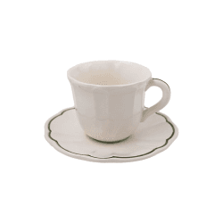 Image showing the Romilly Set of 2 Teacups & Saucers, 260ml, Green product.