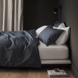 Image showing the Relaxed Cotton Pair of Standard Pillowcases, Ink product.