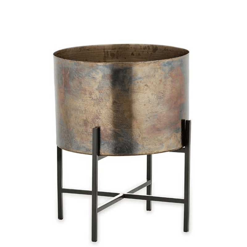 Juoni Iron Planter, H45 x W35 x D35cm, Aged Antique Brass
