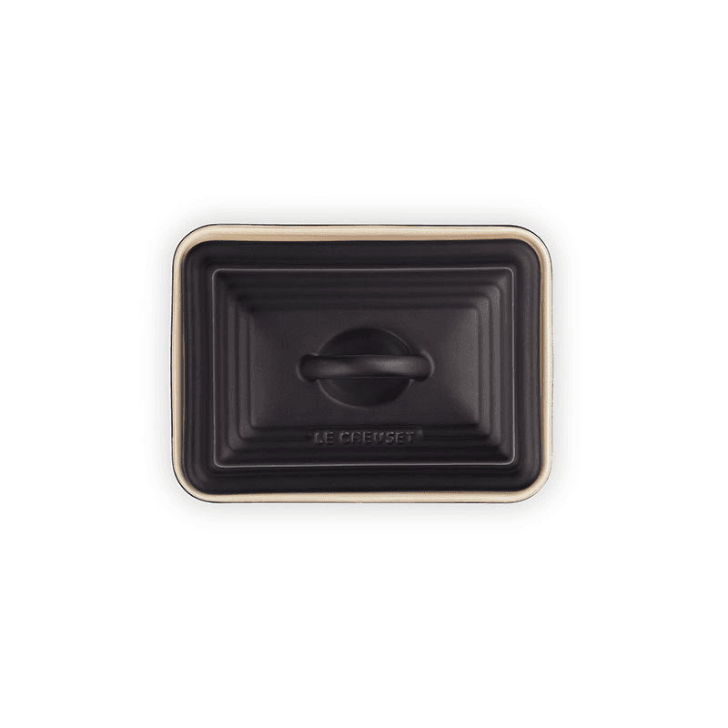 Stoneware Butter dish, 17 x 13 x 9cm, satin black