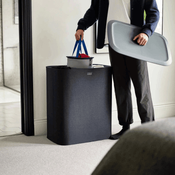 Image showing the Tota Trio Laundry Basket, 90L, Black product.