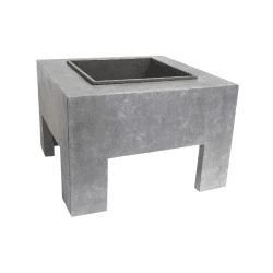 Image showing the Outdoor square firebowl & square console, W40cm, Grey product.
