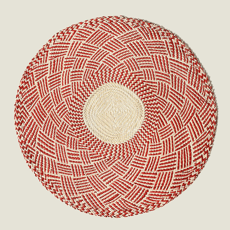 Nariño Set of 2 Woven Placemats, D39cm, Scarlet Red
