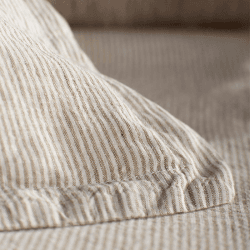 Image showing the Sid Stripe Linen Oxford Pillowcase, Standard, Natural Stripe product.