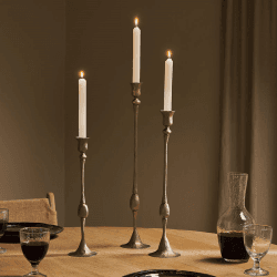 Image showing the Chaipat Candlestick, H50cm, Antique Brass product.