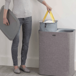 Image showing the Easy-Empty Laundry Basket, 90L, Grey product.