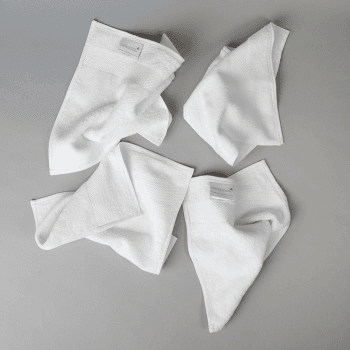 Image showing the Organic 600gsm Set of 2 Face Towels, 30 x 30cm, White product.