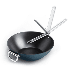 Image showing the Space Folding Ceramic Non-Stick Wok, D32 cm, Midnight Blue product.