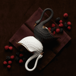 Image showing the Swan Medium bowl, L17 x H17cm, Black product.