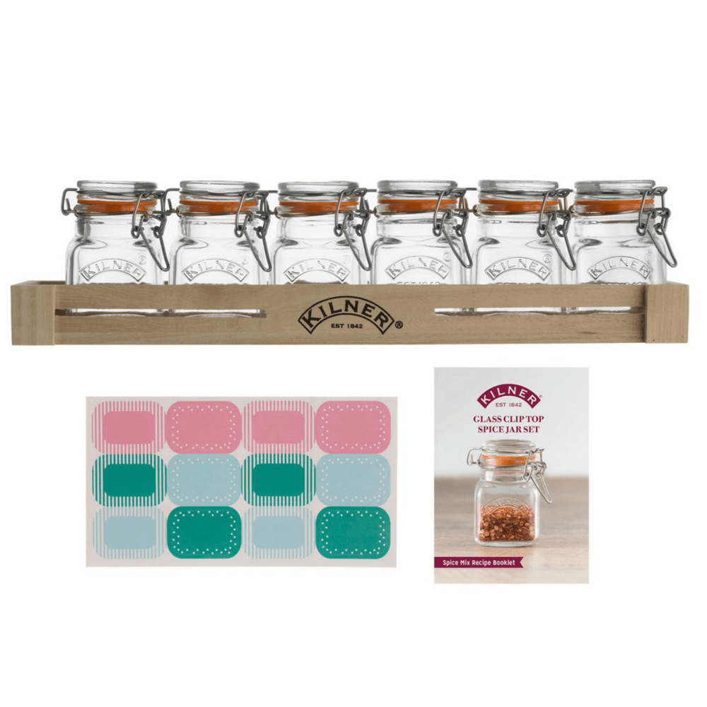Glass Clip Top Spice Jar Set