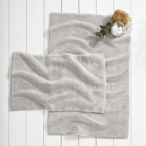 Ile de Re Large bath mat, 70 x 110cm, Pearl grey