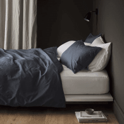 Image showing the Relaxed Cotton Super King Duvet Cover, Ink product.