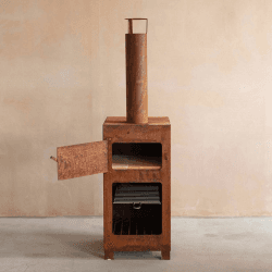 Image showing the Outdoor Heater and Pizza Oven, H136cm, Rust product.