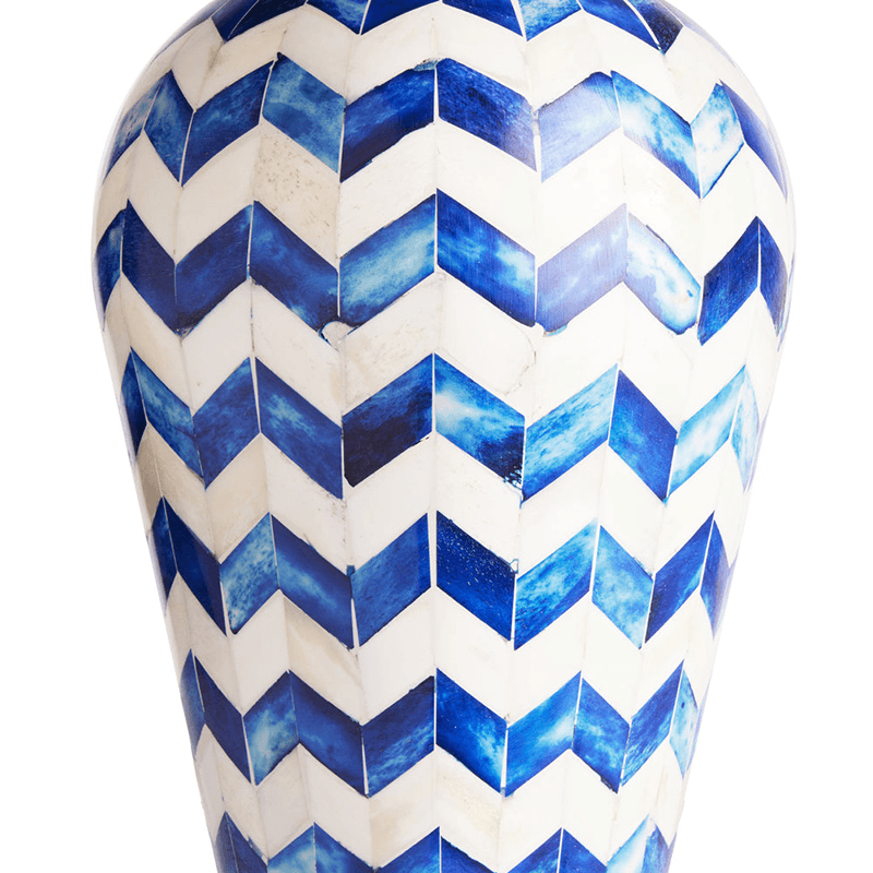 Ziggy Natural Bone Table Lamp, H35.5cm, Blue