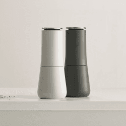 Image showing the Milltop Salt and pepper set, H7 x W3.2 x D3.2cm, Grey & White product.