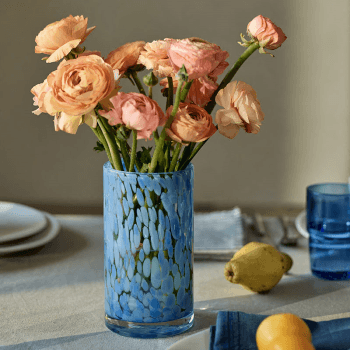Image showing the Hestia Confetti Vase, H19cm, Blue product.