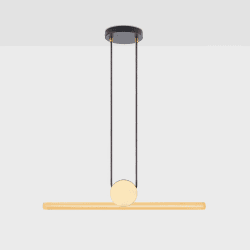 Image showing the Kilter Pendant, L64cm, Solid Brass product.