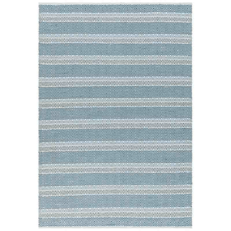 Boardwalk 100% Recycled PET Flatweave Rug, 120 x 170cm, Blue & Multi