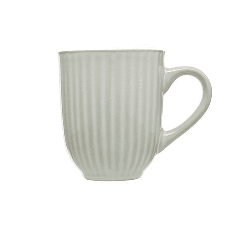 Ribbed Mug, 400ml, Light Grey