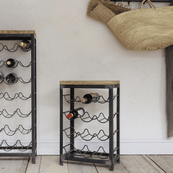 Image showing the Obra Industrial 12 Bottle Wine Rack, Black and Mango Wood product.